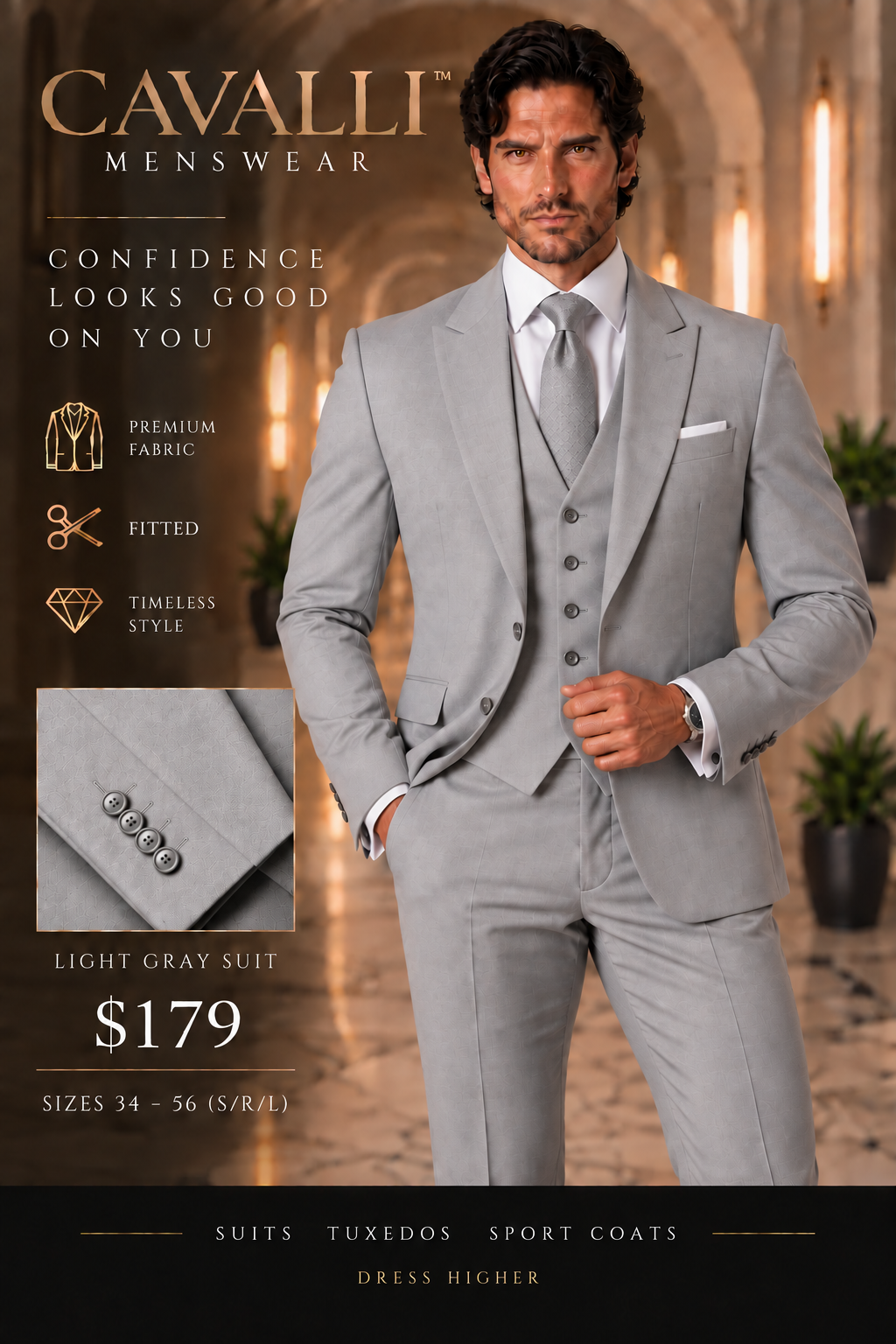 Light Gray Suit — fitted style