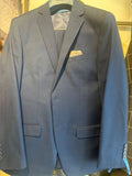 French blue three-piece men's suit